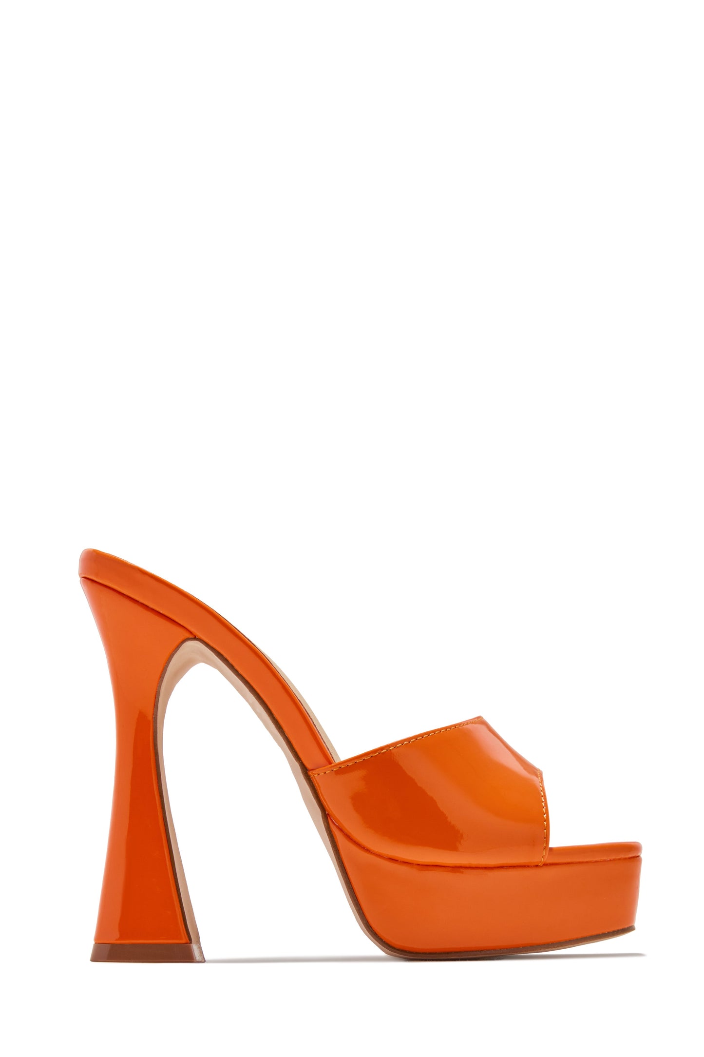 « Audace » — Mules Peep-Toe à Plateforme Chunky, Orange