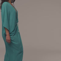 « Jours Sans Fin » — Robe Cache-Maillot Kaftan, Sarcelle