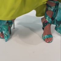 « Émeraude » — Sandales à Brides en Satin, Vert