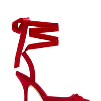 Arabesque Escarpins Ballet Lacés Rouge