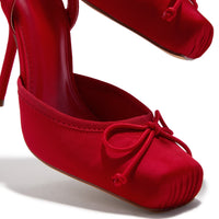 Arabesque Escarpins Ballet Lacés Rouge