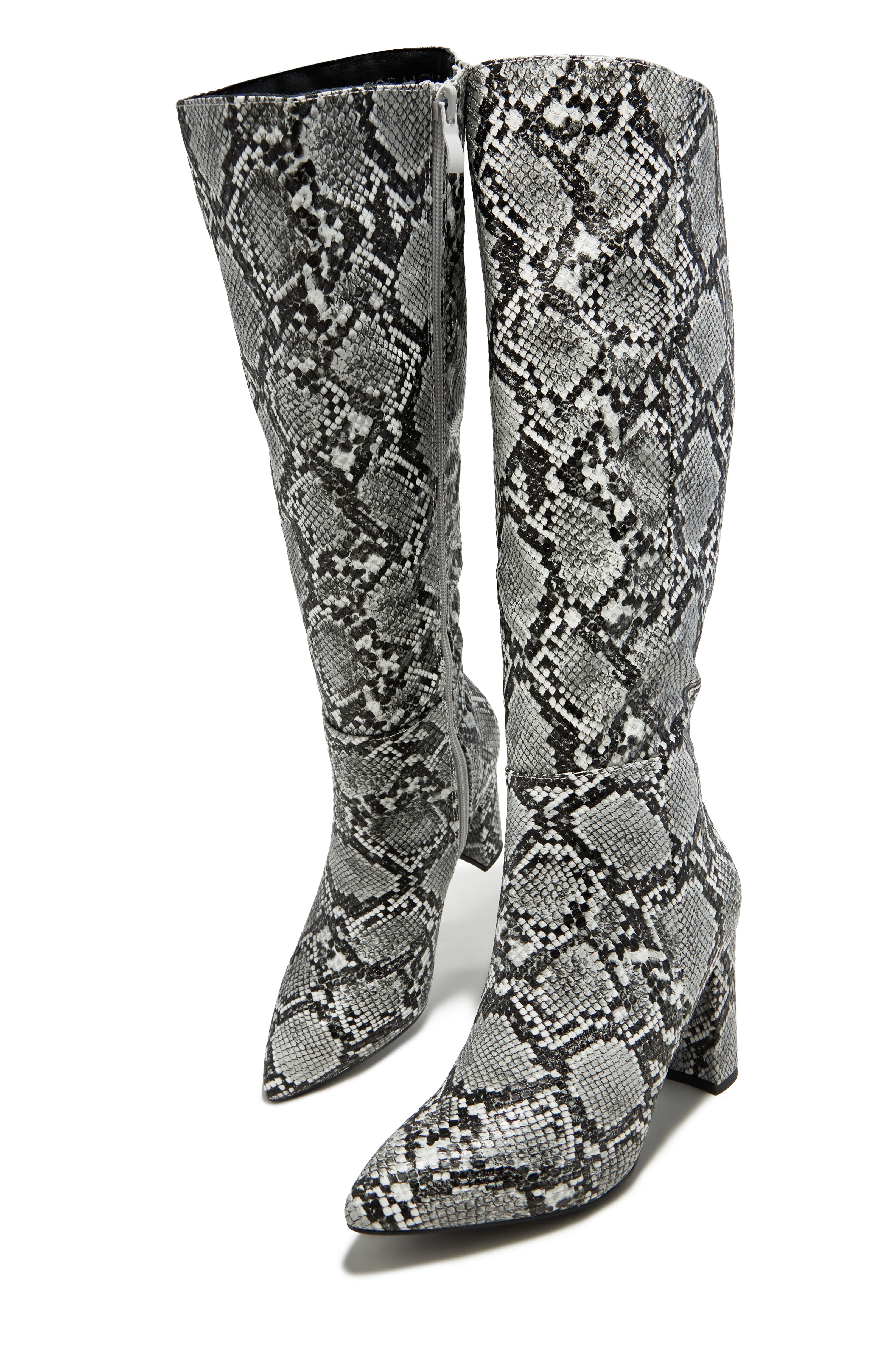 « Serpentine » — Bottes hautes à Talon Bloc, Effet Serpent