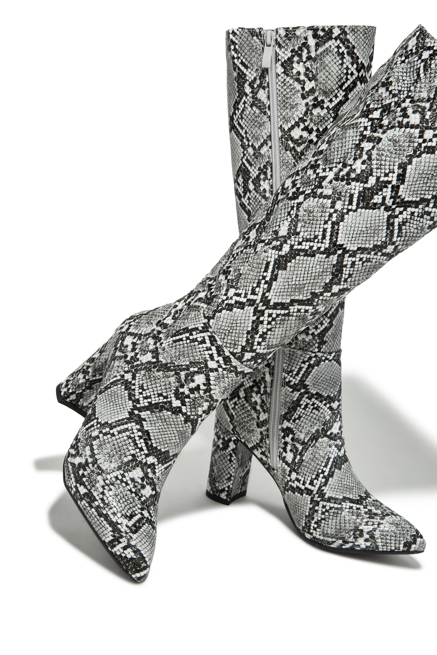 « Serpentine » — Bottes hautes à Talon Bloc, Effet Serpent