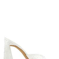 Mules Azaria Talon Bloc Blanc