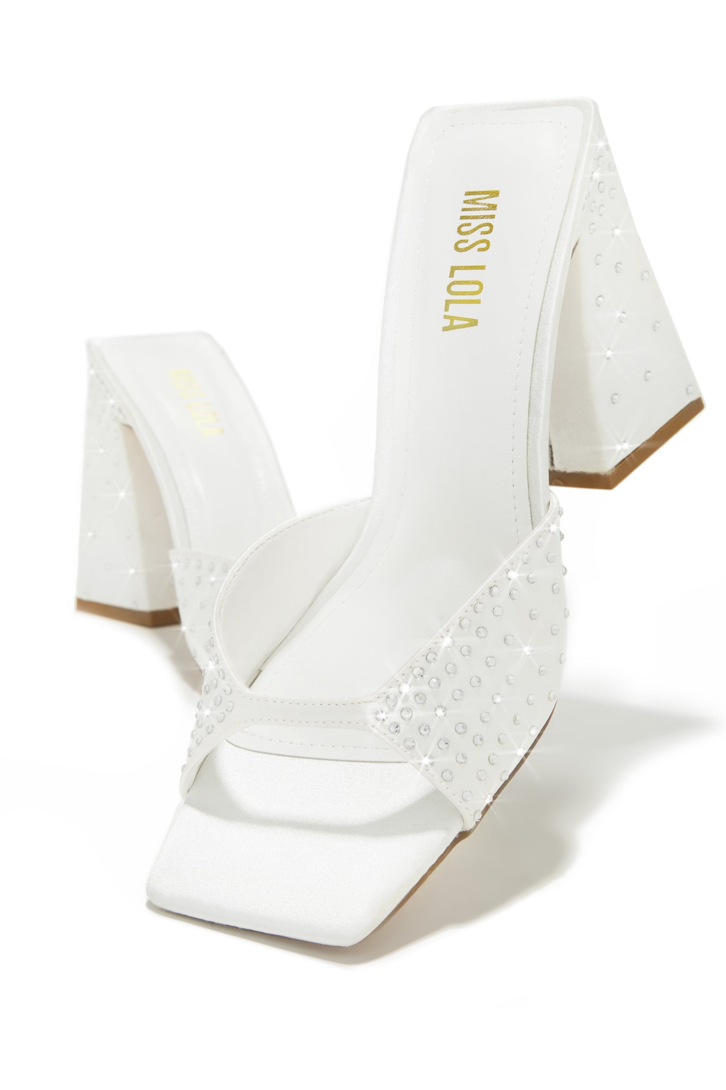 Mules Azaria Talon Bloc Blanc