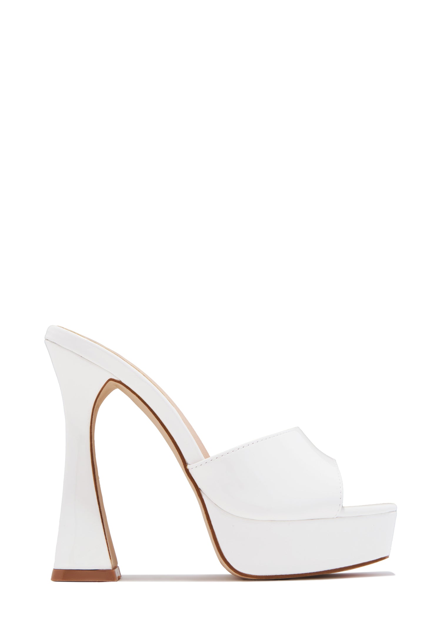 « Audace » — Mules Peep-Toe à Plateforme Chunky, Blanc