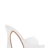 « Audace » — Mules Peep-Toe à Plateforme Chunky, Blanc