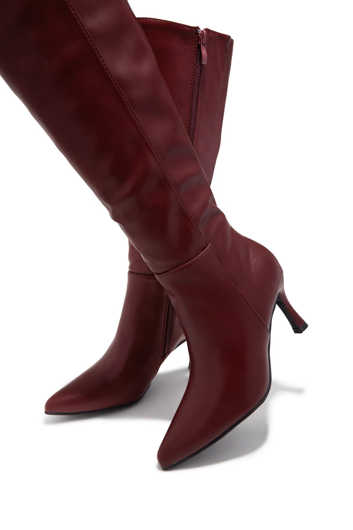 « Rubis d’Automne » — Bottes Hautes à Talon, Bordeaux